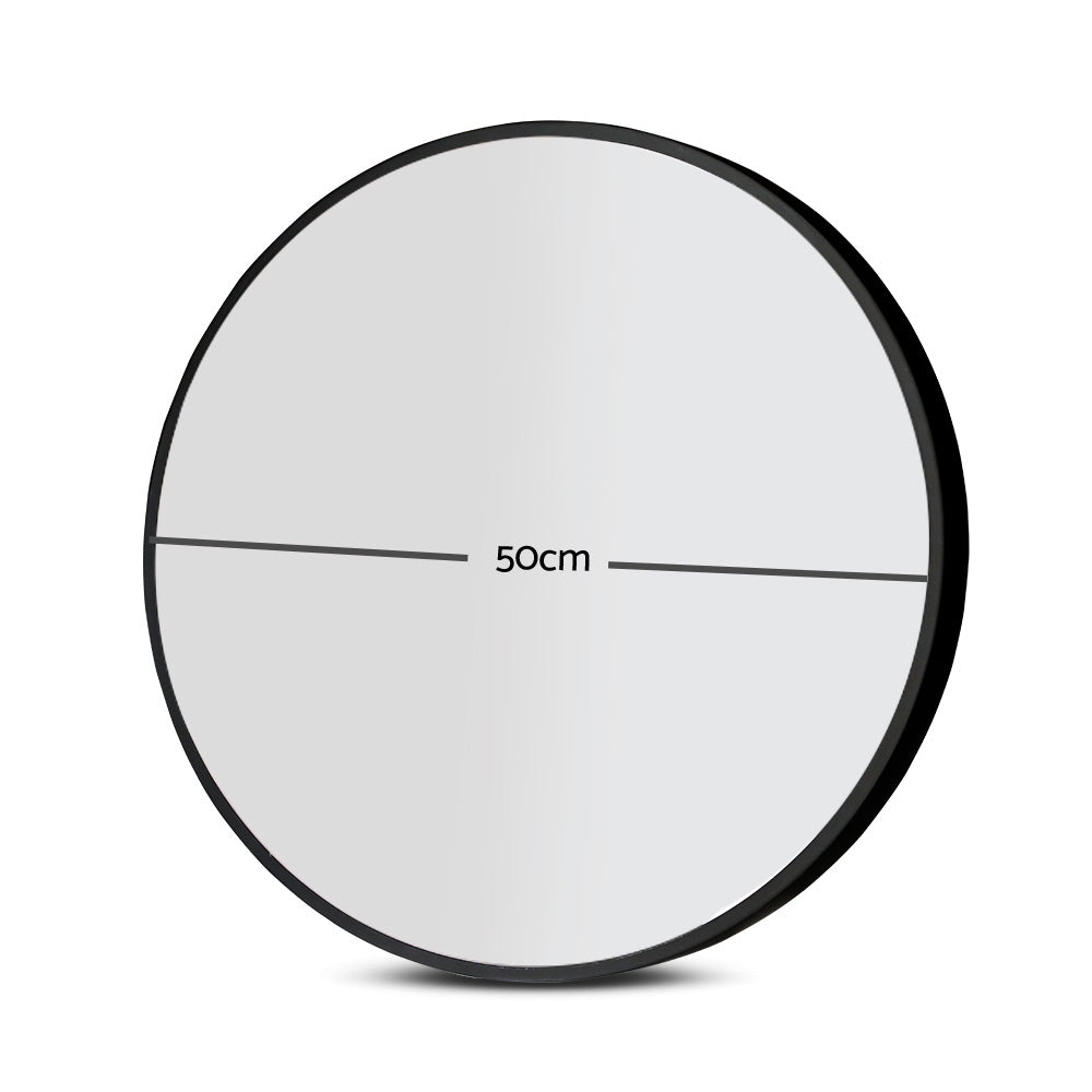 Embellir Wall Mirror Makeup 50cm Round Black for Home Decor