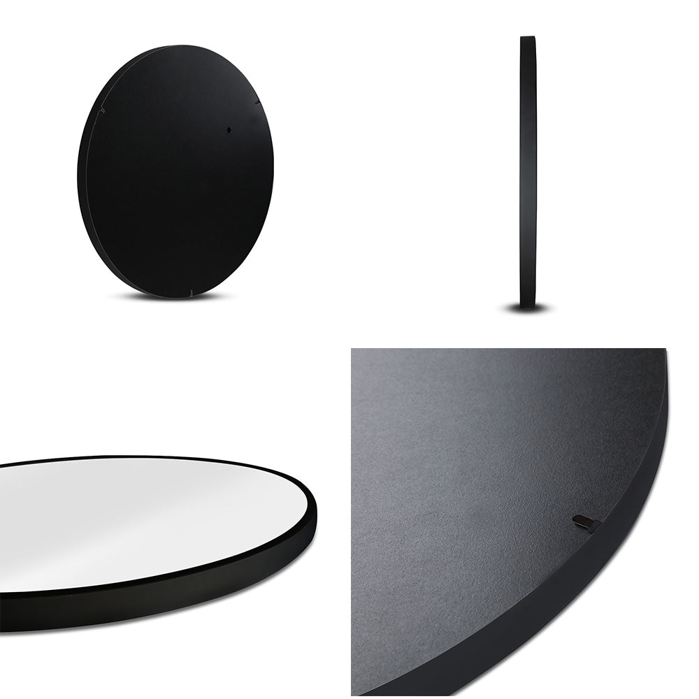 Embellir Wall Mirror Makeup 50cm Round Black for Home Decor