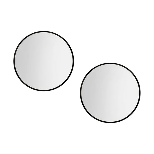 Embellir 2 Wall Mirror Makeup 50cm Round Black for Clarity