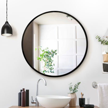 Embellir Wall Mirror Makeup 70cm Round Black for Perfect Clarity
