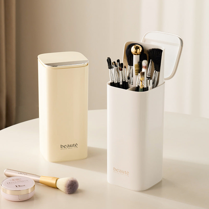 Black Gold Automatic Lifting Makeup Brush Holder, Large Capacity
